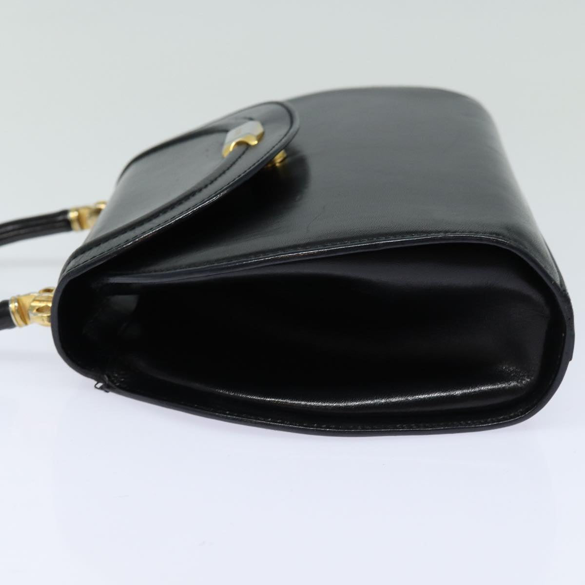 BALLY Hand Bag Leather 2way Black Auth yb628