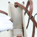 BURBERRY Hand Bag Canvas Leather Beige Auth yb635-21