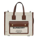 BURBERRY Hand Bag Canvas Leather Beige Auth yb635-13