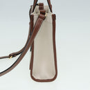 BURBERRY Hand Bag Canvas Leather Beige Auth yb635-3