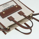 BURBERRY Hand Bag Canvas Leather Beige Auth yb635-6