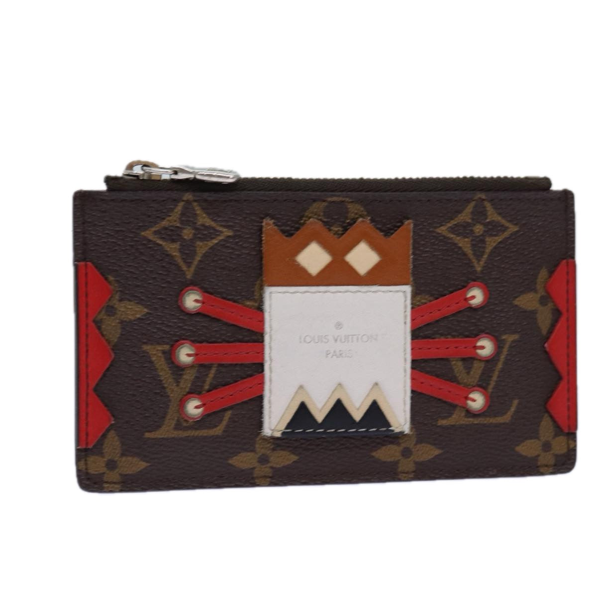 LOUIS VUITTON Pochette Cles Coin Purse Tribal mask M60213 LV Auth yb643