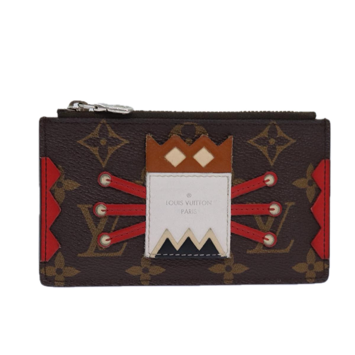 LOUIS VUITTON Pochette Cles Coin Purse Tribal mask M60213 LV Auth yb643 - 0