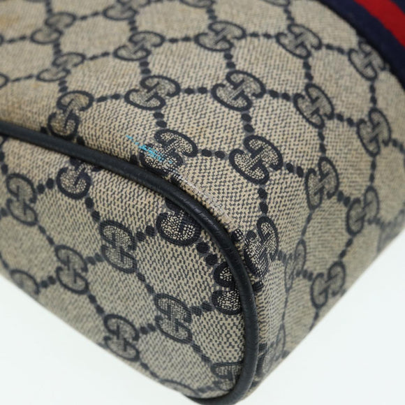 GUCCI GG Supreme Sherry Line Clutch Tas PVC Rood Marineblauw Auth yb662