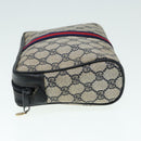 GUCCI GG Supreme Sherry Line Clutch Bag PVC Red Navy Auth yb662-4