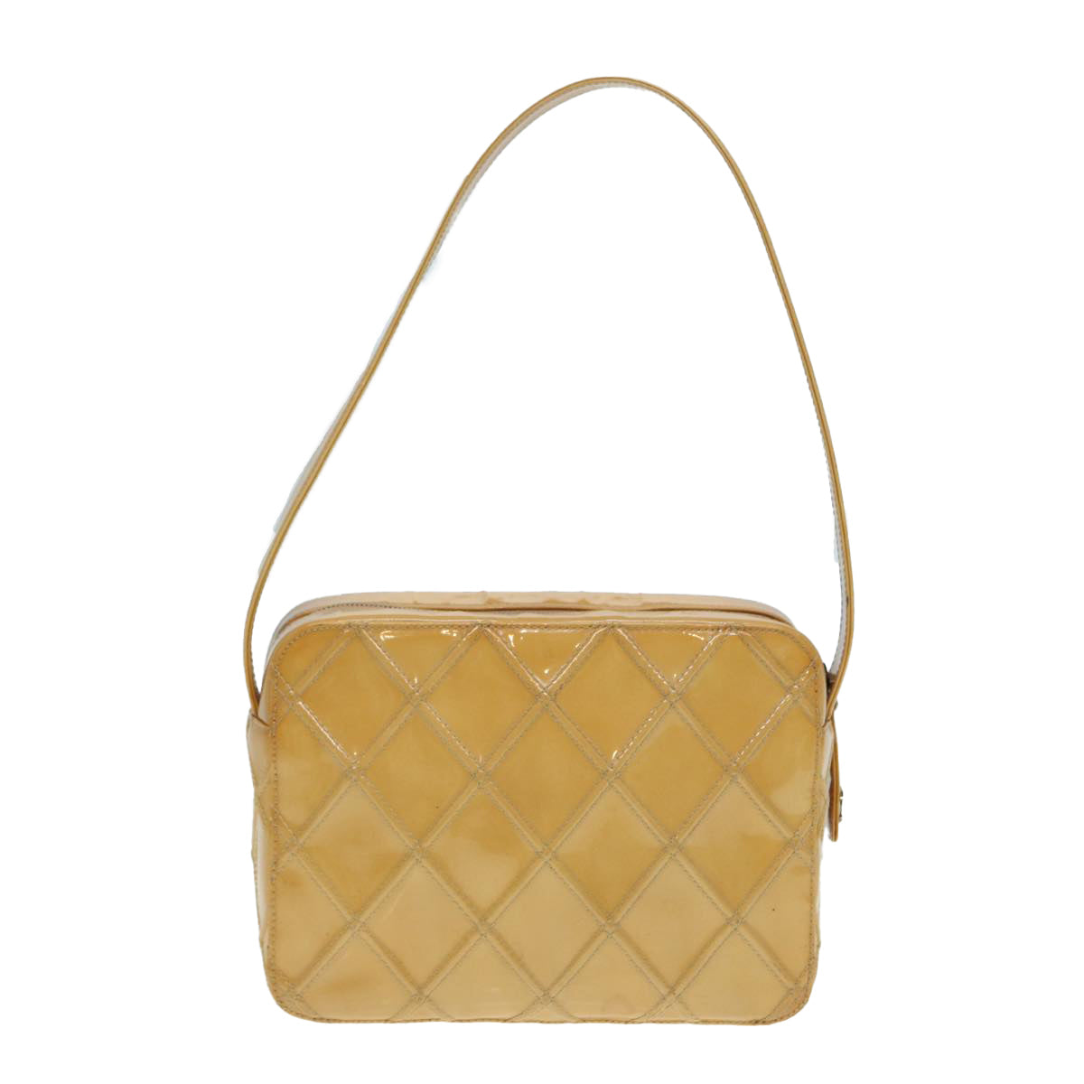 CHANEL Bicolore Shoulder Bag Enamel Yellow Silver CC Auth yb674 - 0