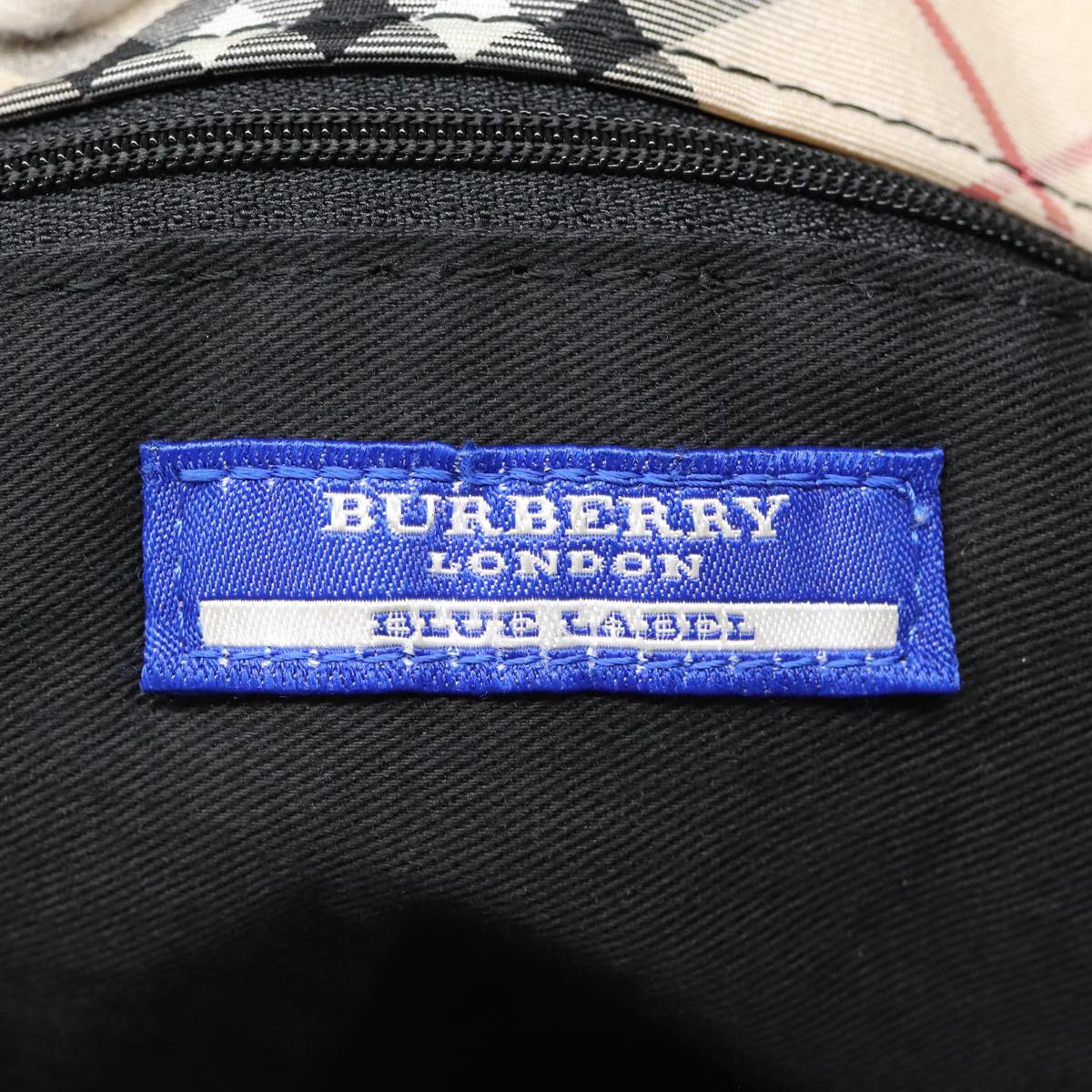 BURBERRY Nova Check Blue Label Hand Bag Canvas Beige Black Auth yb681