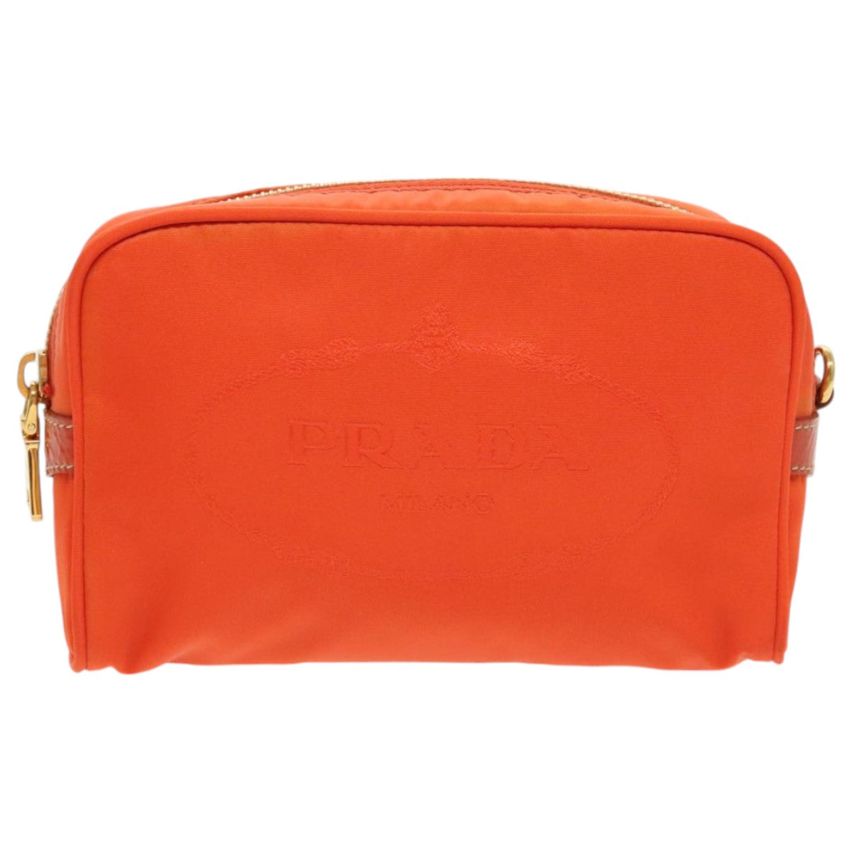 PRADA Pouch Nylon Orange Auth yb697 - 0