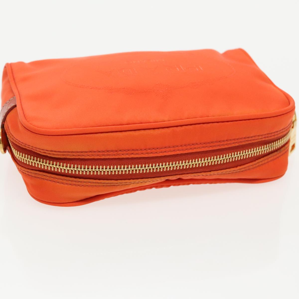 PRADA Pouch Nylon Orange Auth yb697