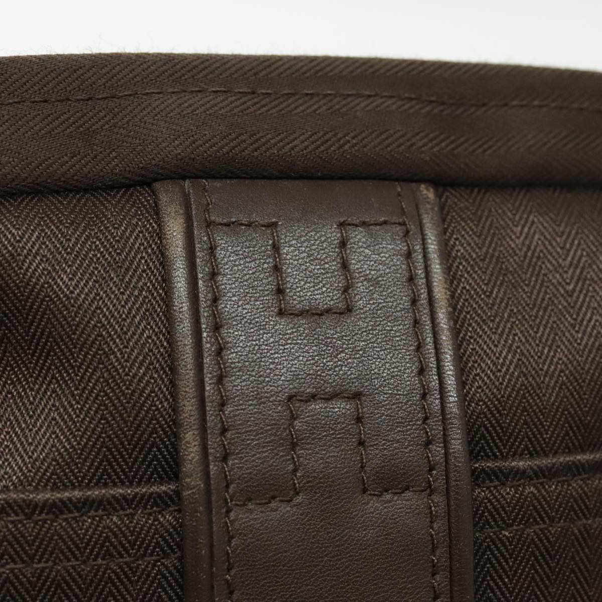 HERMES Akapu Luco Waist bag Canvas Brown Auth yb698