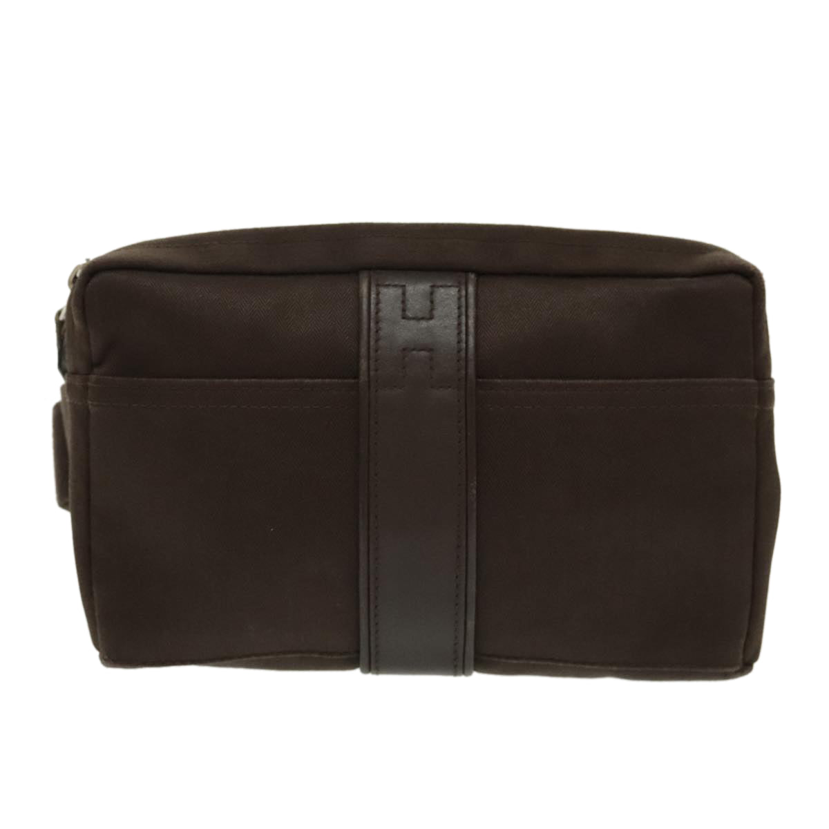 HERMES Akapu Luco Waist bag Canvas Brown Auth yb698 - 0