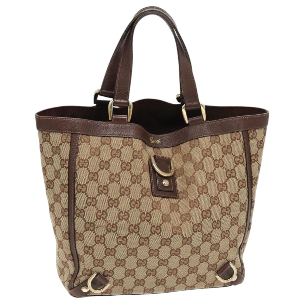 GUCCI GG Canvas Abbey Tote Bag Canvas Beige Auth yb706