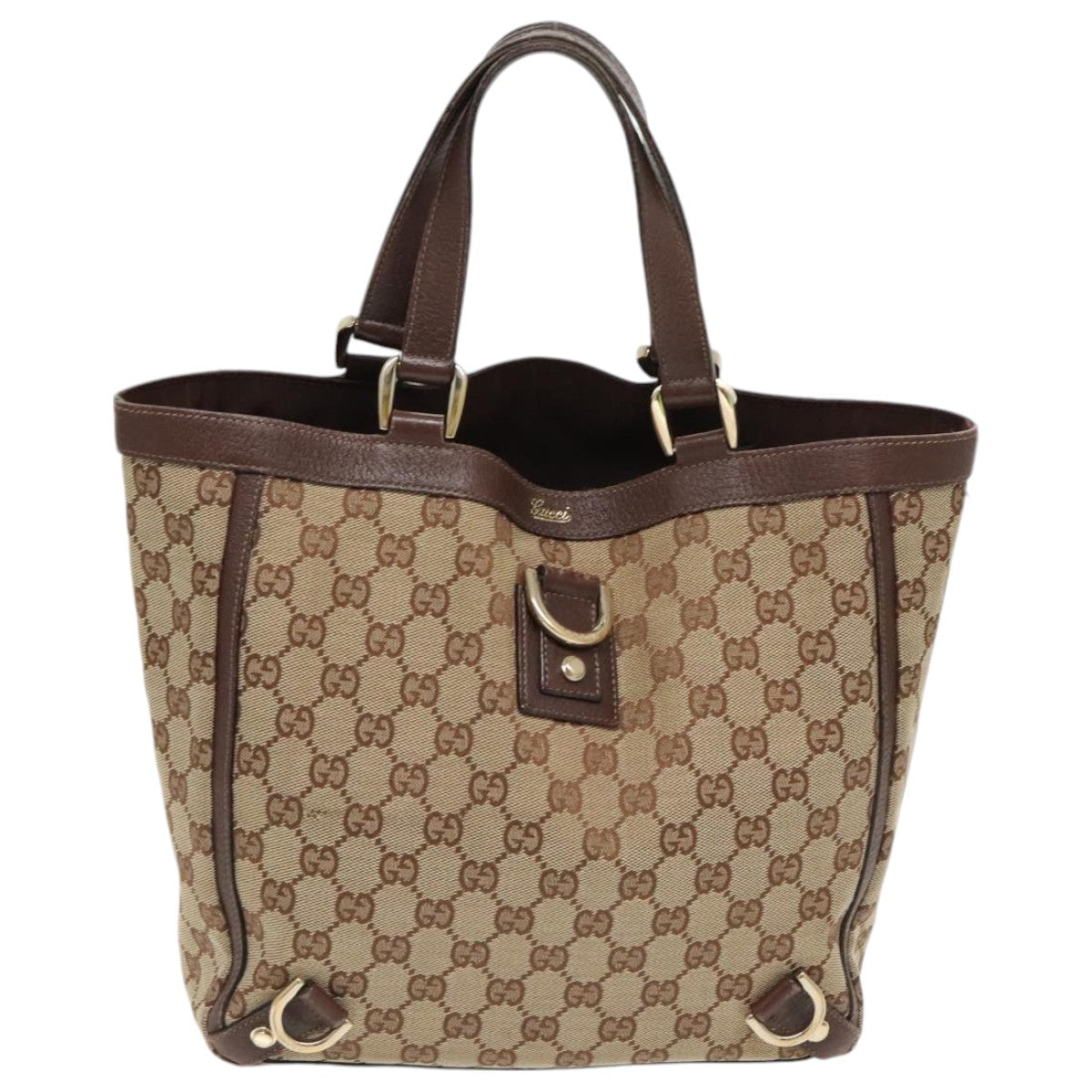 GUCCI GG Canvas Abbey Tote Bag Canvas Beige Auth yb706