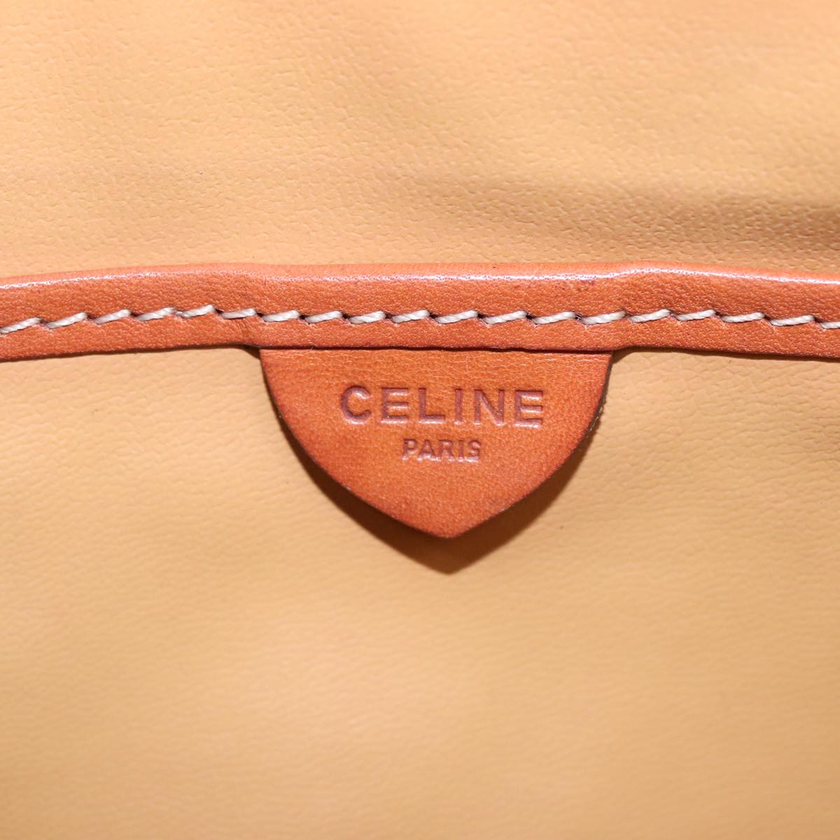 CELINE Macadam Canvas Shoulder Bag PVC Leather Brown Auth yb711