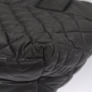 CHANEL Cococoon Hand Bag Nylon Black Silver CC Auth yb736-13