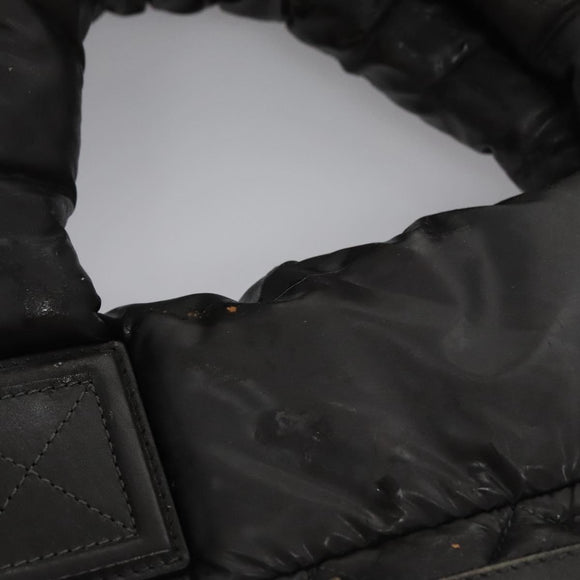 CHANEL Cococoon Hand Bag Nylon Black Silver CC Auth yb736