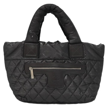 CHANEL Cococoon Hand Bag Nylon Black Silver CC Auth yb736 - 0
