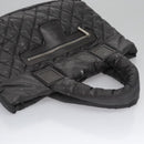 CHANEL Cococoon Hand Bag Nylon Black Silver CC Auth yb736-6