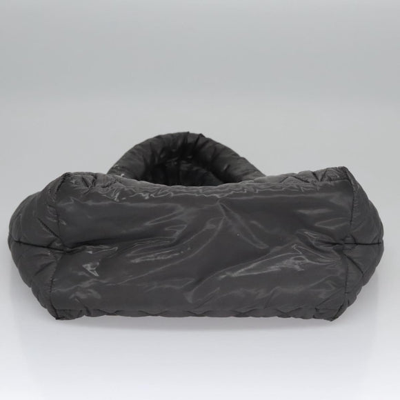 CHANEL Cococoon Hand Bag Nylon Black Silver CC Auth yb736