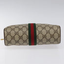 GUCCI GG Supreme Web Sherry Line Clutch Bag PVC Beige Green 56 01 012 Auth yb747-6