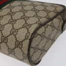GUCCI GG Supreme Web Sherry Line Clutch Bag PVC Beige Green 56 01 012 Auth yb747-7