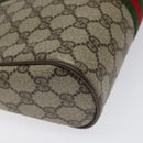 GUCCI GG Supreme Web Sherry Line Clutch Bag PVC Beige Green 01 012 53 Auth yb748-16