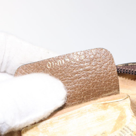 GUCCI GG Supreme Web Sherry Line Clutch Bag PVC Beige Green 01 012 53 Auth yb748