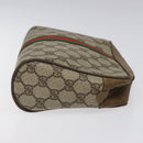 GUCCI GG Supreme Web Sherry Line Clutch Bag PVC Beige Green 01 012 53 Auth yb748-3