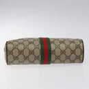 GUCCI GG Supreme Web Sherry Line Clutch Bag PVC Beige Green 01 012 53 Auth yb748-6