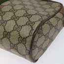 GUCCI GG Supreme Web Sherry Line Clutch Bag PVC Beige Green 01 012 53 Auth yb748-7