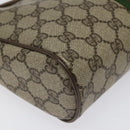 GUCCI GG Supreme Web Sherry Line Clutch Bag PVC Beige Green 01 012 53 Auth yb748-14
