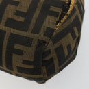 FENDI Zucca Canvas Pouch Brown Black Auth yb756-15