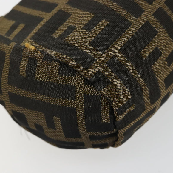 FENDI Zucca Canvas Pouch Brown Black Auth yb756