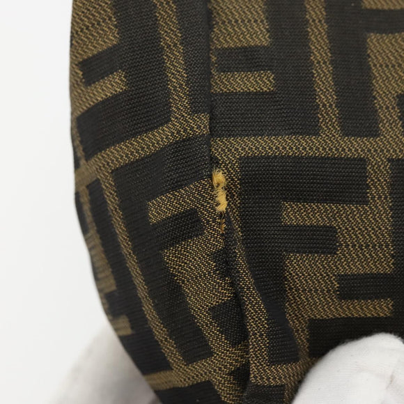 FENDI Zucca Canvas Pouch Brown Black Auth yb756