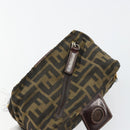 FENDI Zucca Canvas Pouch Brown Black Auth yb756-17