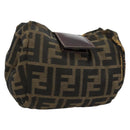 FENDI Zucca Canvas Pouch Brown Black Auth yb756-1
