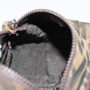 FENDI Zucca Canvas Pouch Brown Black Auth yb756-20