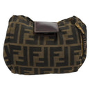 FENDI Zucca Canvas Pouch Brown Black Auth yb756-13