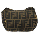 FENDI Zucca Canvas Pouch Brown Black Auth yb756-2