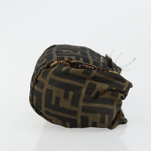 FENDI Zucca Canvas Pouch Brown Black Auth yb756