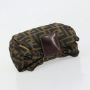 FENDI Zucca Canvas Pouch Brown Black Auth yb756-5