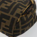 FENDI Zucca Canvas Pouch Brown Black Auth yb756-7