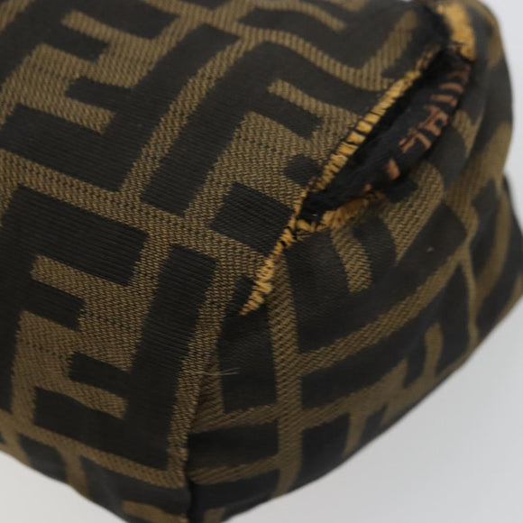 FENDI Zucca Canvas Pouch Brown Black Auth yb756