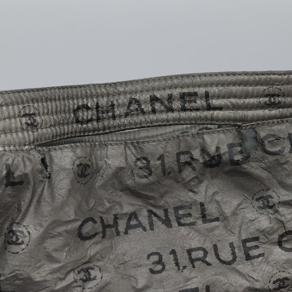 CHANEL Unlimited Shoulder Bag Coated Canvas 2way Silver CC Auth yb758