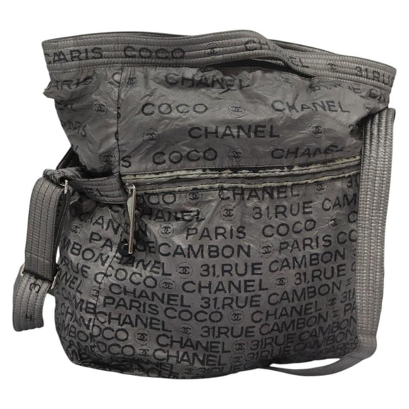 CHANEL Unlimited Shoulder Bag Coated Canvas 2way Silver CC Auth yb758