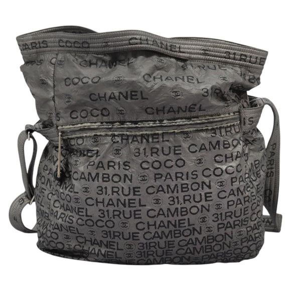 CHANEL Unlimited Shoulder Bag Coated Canvas 2way Silver CC Auth yb758