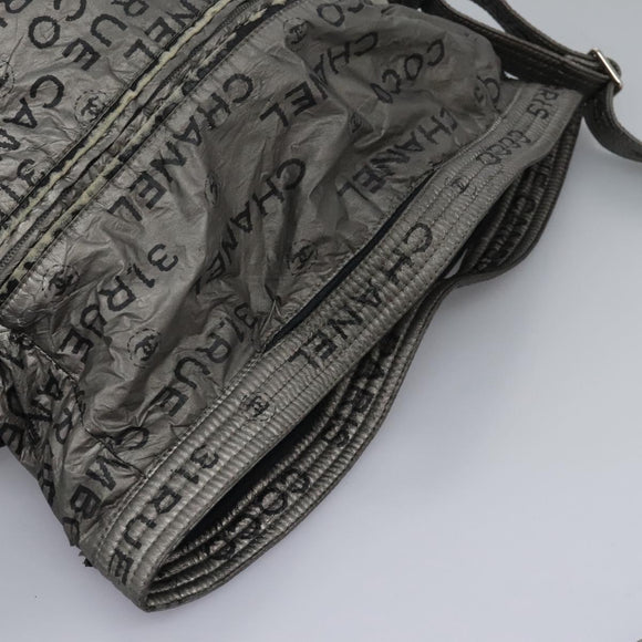CHANEL Unlimited Shoulder Bag Coated Canvas 2way Silver CC Auth yb758