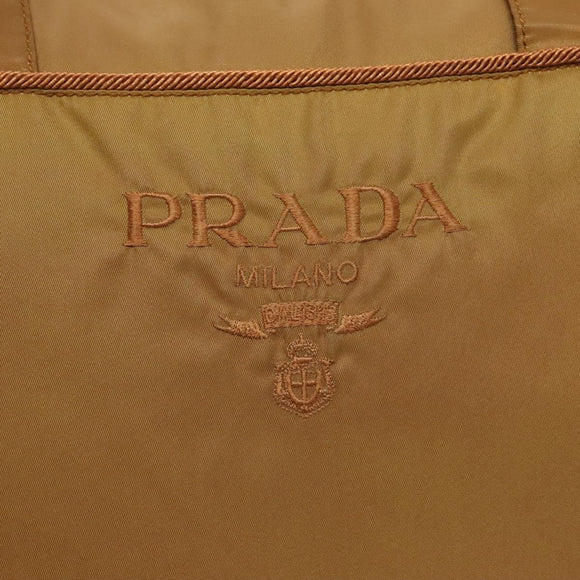 PRADA Tote Bag Nylon Brown Auth yb765