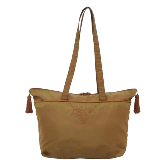 PRADA Tote Bag Nylon Brown Auth yb765