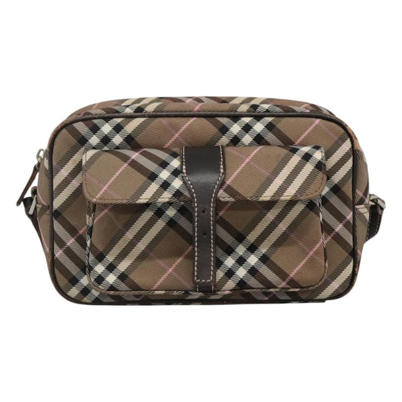 BURBERRY Nova Check Blue Label Shoulder Bag Canvas Brown Pink Auth yb788